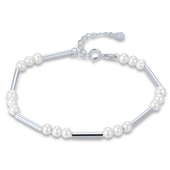 MINET Srebrna bransoletka z naturalnymi perłami