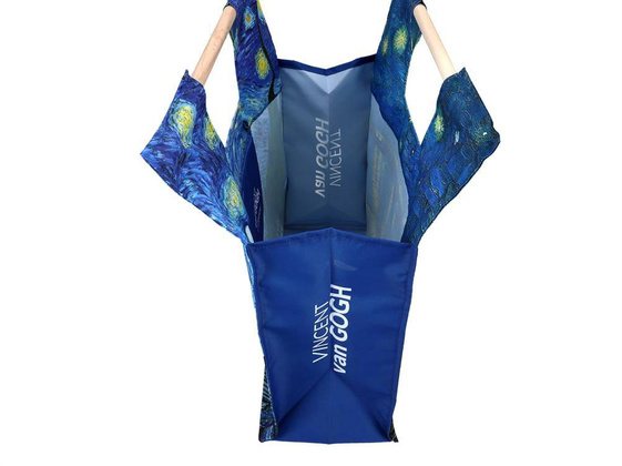 Torba z drewnianym uchwytem - V. van Gogh, Gwiaździsta noc nad Rodanem (CARMANI)