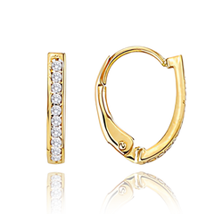 MINET Złote kolczyki z białymi cyrkoniami Au 585/1000 1,55g