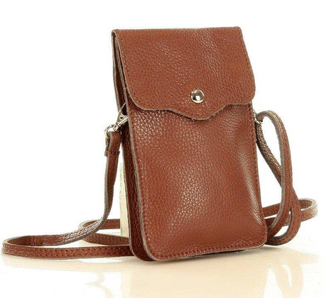 MARCO MAZZINI Torebka skórzana etui na telefon brąz - min. zamówienie 20 / 50 / 100 szt.