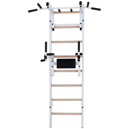 Drabinka gimnastyczna drewniano metalowa z drążkiem i akcesoriami BenchK 232W