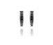 MINET Błyszczące kolczyki srebrne z czarnymi cyrkoniami