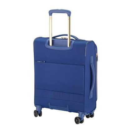 Walizka Delsey Montrouge Mała miękka niebieska walizka kabinowa na kółkach 55 cm