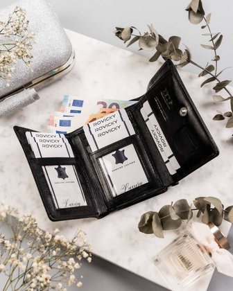 Skórzany portfel z zewnętrzną portmonetką