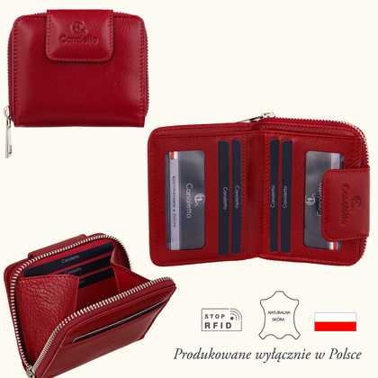 Portfel damski Canaletto z naturalnej skóry garbowanej roślinnie PD1023cs165GR RFID