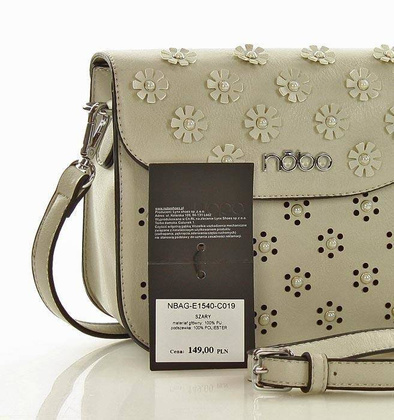 NOBO Ultrakobieca listonoszka z perełkami szary - min. zamówienie 20 / 50 / 100 szt.
