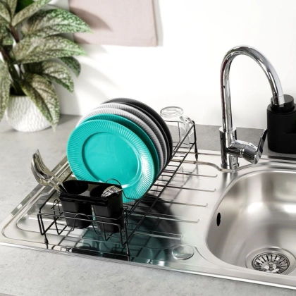 Suszarka na naczynia czarna 50x24x9 cm