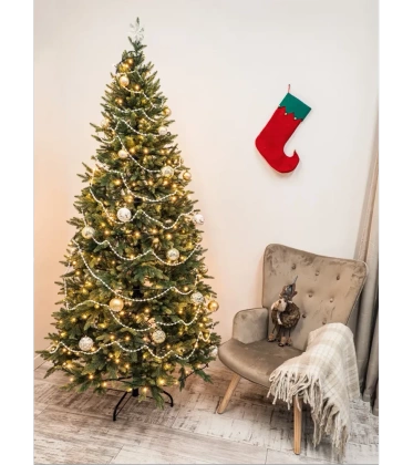 Choinka sztuczna PE01 180 cm  zielona z metalowym stojakiem jasnozielona silikonowa