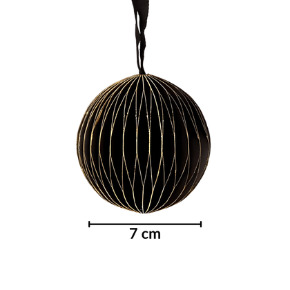 Zestaw 4 bombek papierowych składanych 7cm – głęboka czerń