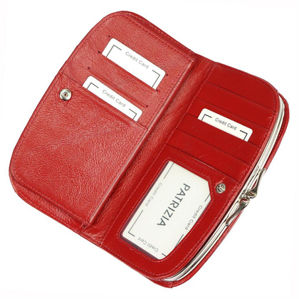 Portfel damski skórzany PELLUCCI FL-123 RFID Czerwony