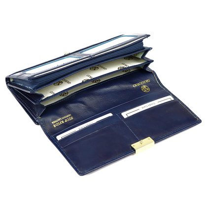 Portfel damski skórzany GS-122 Niebieski