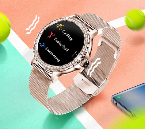 Smartwatch Damski Rubicon RNCF19-1 Różowe Złoto Bransoleta + Pasek
