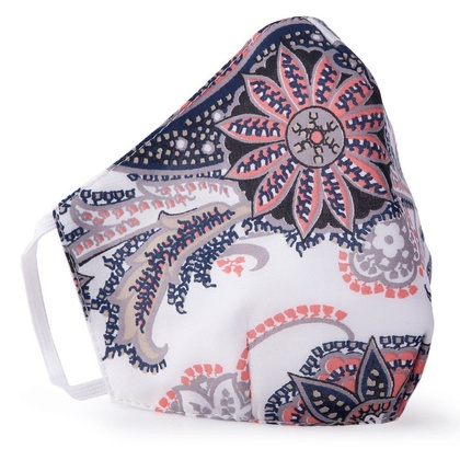 Maseczka ochronna damska 3-warstwowa - wielorazowa - QART PREMIUM - Kwiaty