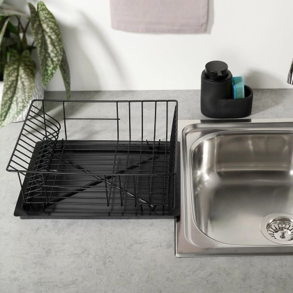 Suszarka na naczynia talerze kubki czarna komorowa ociekacz do naczyń 35x29x13,5 cm