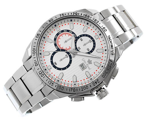 ZEGAREK MĘSKI G. ROSSI - BLUES (zg094d) - WHITE + BOX