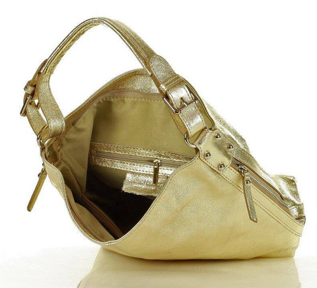 MARCO MAZZINI Elegancka torebka na ramię skóra savuage złota - min. zamówienie 20 / 50 / 100 szt.