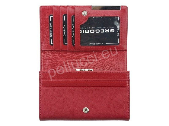 Portfel damski skórzany PELLUCCI FRZ-101 Czerwony + niebieski