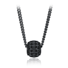 MINET Elegancki srebrny naszyjnik pokryty czarnym rodem z cyrkonią