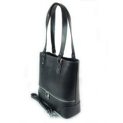 Porządna,praktyczna włoska torebka na ramię a4 szara - grafit V335G