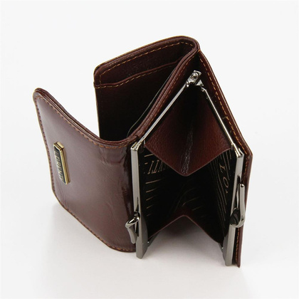 Mały skórzany portfel damski, bigiel