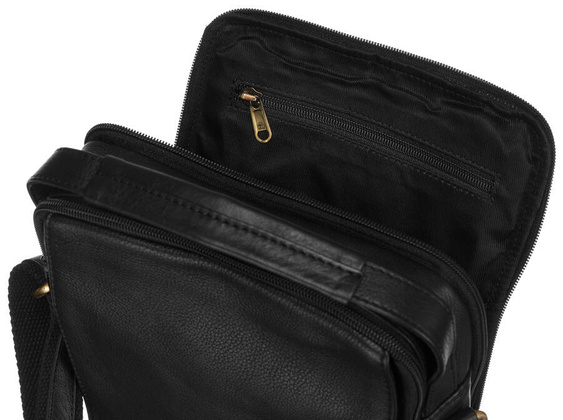 Skorzana listonoszka meska z tylna kieszonka