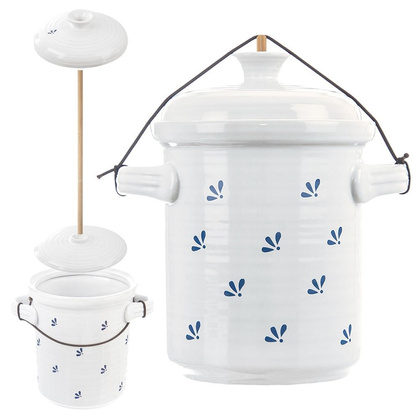 Garnek do kiszenia kapusty ogórków ceramiczny biały 2,5 l MODROBILA