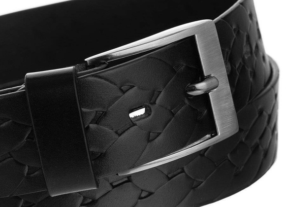 Skórzany pasek męski do garnituru klamra Rovicky