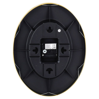 Zegar ścienny czarny złoty z termometrem higrometrem 27x34,5 cm