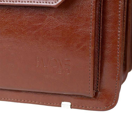 Skórzana teczka męska na laptopa brązowa aktówka - Pavone Nero Marsala 2164 BR