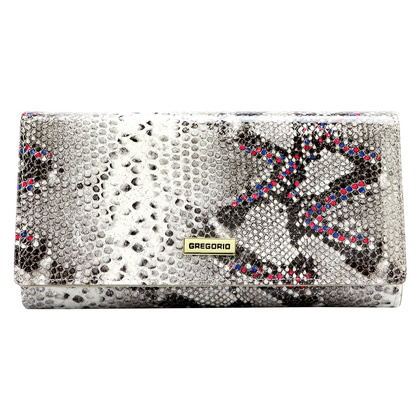 Portfel damski skórzany PELLUCCI SN-102 popiel + róż