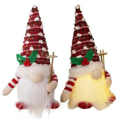 KRASNAL świąteczny świecący na baterie, lampka Z PLUSZU 13 x 29 cm, KSN209