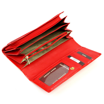Portfel damski skórzany PELLUCCI 0743-57 RFID Czerwony