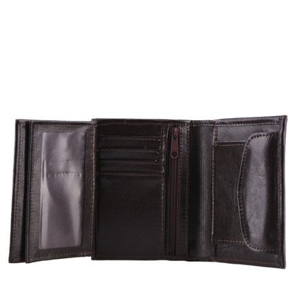 Portfel męski skórzany KEMER P32 Brązowy - min. zamówienie 20 / 50 / 100 szt.