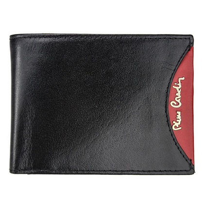 Portfel męski skórzany PIERRE CARDIN TILAK29 325 RFID Czarny / Czerwony