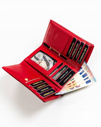 Pojemny portfel damski ze skory naturalnej