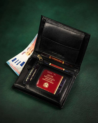 Duzy skorzany portfel meski bez zapiecia