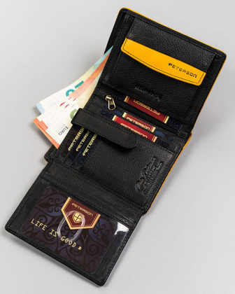 Skorzany sportowy portfel meski