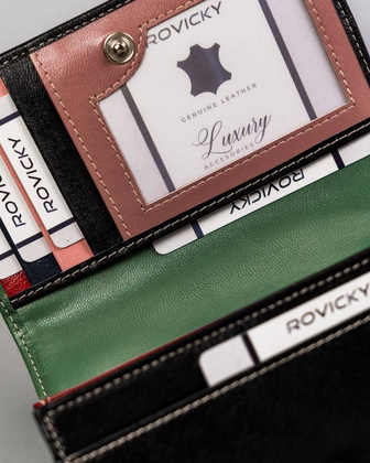 Duży portfel damski z bydlęcej skóry naturalnej