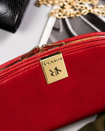 Elegancki skórzany portfel damski na zatrzask