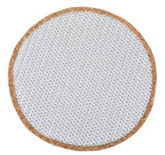 Podkładka okrągła biała z naturalną obwódką z juty