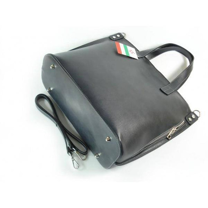 SZARA - GRAFIT WŁOSKA DUŻA TORBA SHOPPER BAG A4 SB546G2 KEMER