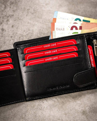 Portfel męski skórzany R-N992L-VCT Czarny