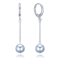 MINET Kolczyki wiszące srebrne z kulkami