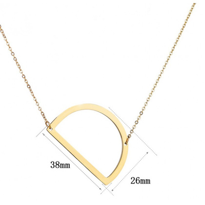 Naszyjnik stal chirurgiczna literka D platerowana złotem NST995D