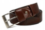 Skórzany męski pasek ciemno brązowy