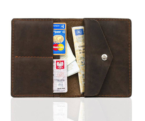 Skórzany portfel slim wallet BRØDRENE SW08 ciemny brąz - min. zamówienie 20 / 50 / 100 szt.