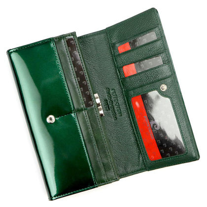 Portfel damski skórzany PIERRE CARDIN 07 SHINY 100 Zielony