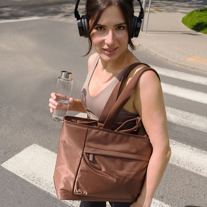 Torba z miejscem na laptop do 15,6" PUCCINI TOTE TD249 2D Brązowa