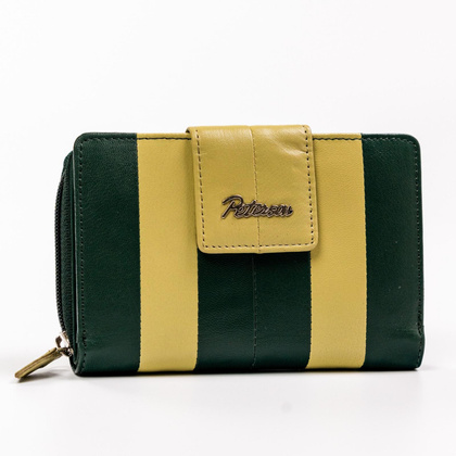 Skorzany portfel damski na zatrzask