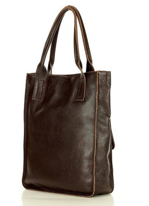 Torebka shopper z kieszeniami MAZZINI - Ravenna ciemny brąz caffe - min. zamówienie 20 / 50 / 100 szt.